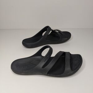CROCS Black Casual Strappy Sandals. Size 8.